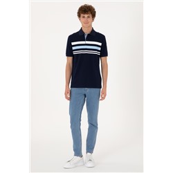 Erkek Regular Fit Polo Yaka Lacivert Tişört