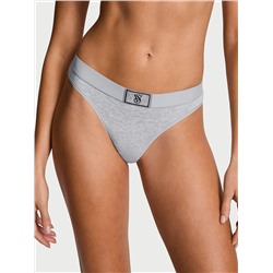 Cotton Logo Cotton Shine Patch Thong Panty