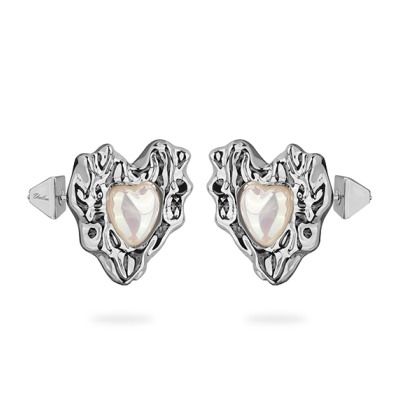 Серьги Страсть (смола белая; покрытие родий), Есть комплект