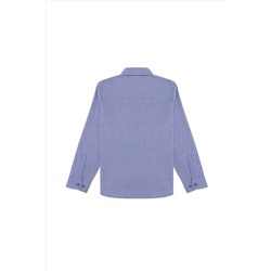 Erkek Çocuk Koyu Mavi Uzun Kollu Basic Gömlek