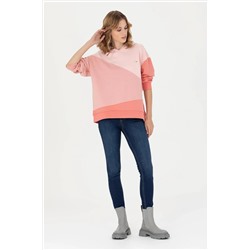 Kadın Somon Kapüşonlu Sweatshirt