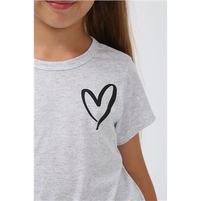 Детская футболка Сердечко меланж арт. ФУ/сердечко-меланж НАТАЛИ #876154