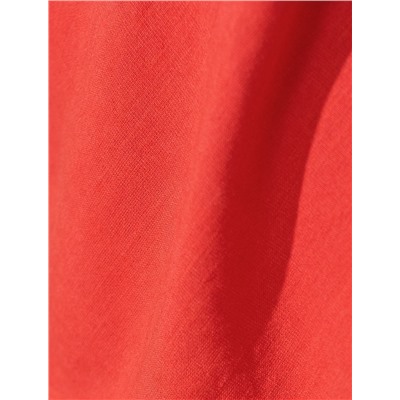 Свободный топ с U-вырезом изо льна с вискозой по косой