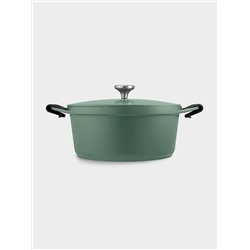 Кастрюля, 28 см, 6.3 л, с крышкой, с покрытием, алюминий, зелёная, Agile