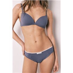 Pack 2 bragas clásicas algodón azul y estampado blanco