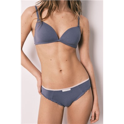 Pack 2 bragas clásicas algodón azul y estampado blanco