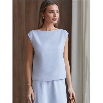 Топ c вырезом лодочка из плотного лиоцелла