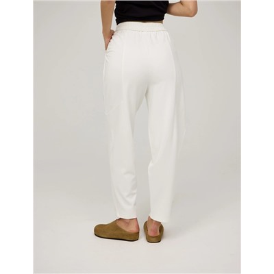Белые зауженные брюки из хлопка