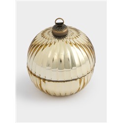 Емкость для хранения, 13х11 см, 180 мл, стекло/металл, шампань, Шар, Сhristmas time