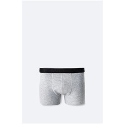 Avva Erkek Gri Pamuklu Esnek Tekli Düz Boxer B009510