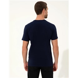 Lacivert Slim Fit Bisiklet Yaka Basic Tişört