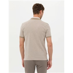 Beyaz Slim Fit Dokulu Polo Yaka Tişört