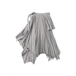 Falda plisada Gris claro jaspeado