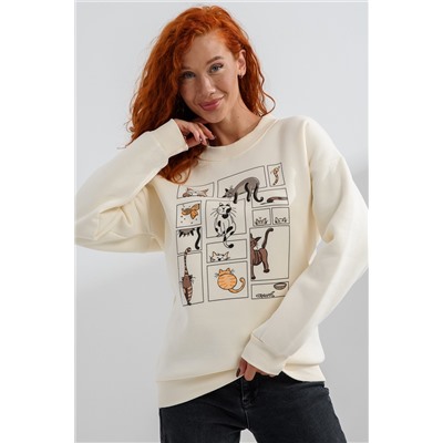 8569 женский свитшот оверсайз