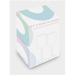 Набор бокалов для вина, 2 пр, 380 мл, стекло, зелёные, Rainbow