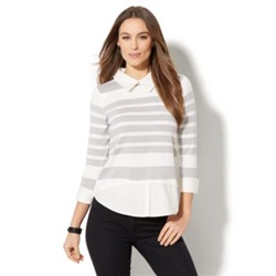 TWOFER SWEATER - SEQUIN STRIPE