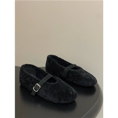 Женские меховые туфли в стиле Мэри Джей*н