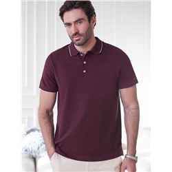 Футболка поло с плетеным воротником на пуговицах из эластичного хлопка