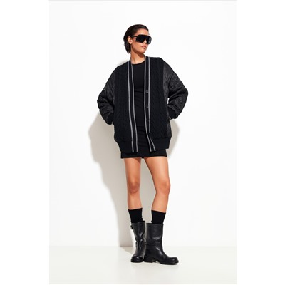 Кардиган вязанный комбинированный