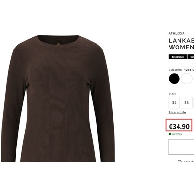 Женский эластичный лонгслив Athleci*a с приятным составом, экспорт