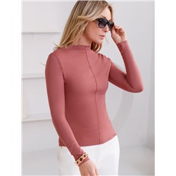 Джемпер с цельнокроеным воротом из премиального хлопка