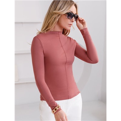 Джемпер с цельнокроеным воротом из премиального хлопка