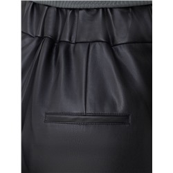 Широкие кожаные брюки-трубы с поясом