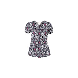 UA Sassy Snowflakes Granite Scrub Top