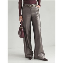 Джинсы трубы металлик прямые из эластичного денима