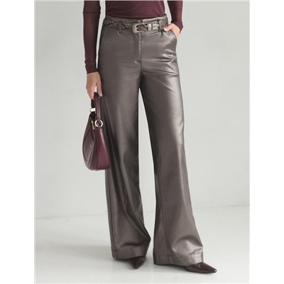 Джинсы трубы металлик прямые из эластичного денима