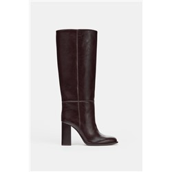 BLOCK HEEL KNEE-HIGH BOOTS