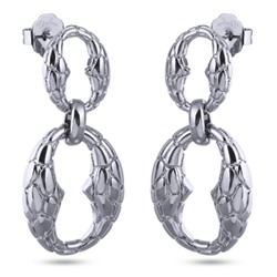 Серьги Рептилия (покрытие палладий), Есть комплект