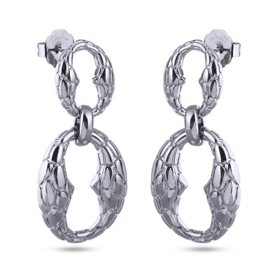 Серьги Рептилия (покрытие палладий), Есть комплект