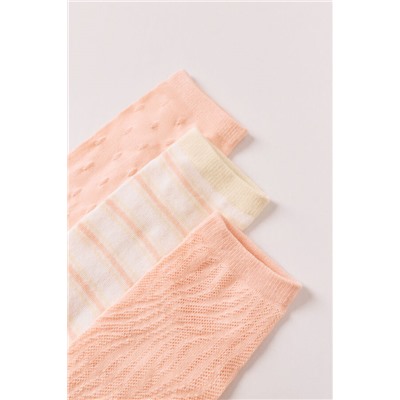 Pack 3 calcetines cortos estampado y textura kaki