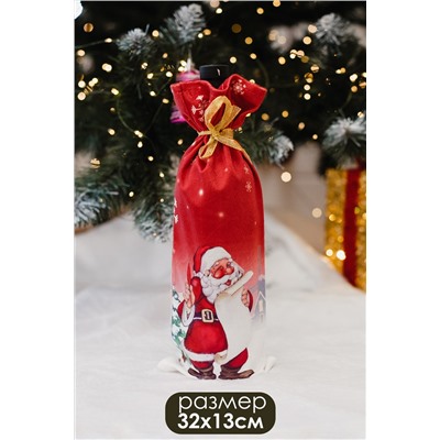 Украшение на бутылку Набор 3 шт Снеговик дед мороз и Олень