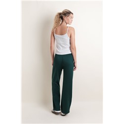 Pantalón flare felpa algodón verde