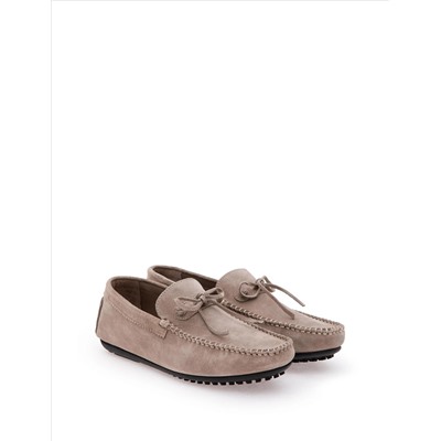 Bej Kauçuk Taban %100 Deri Loafer Ayakkabı