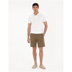 Kahverengi Slim Fit Düğmeli Polo Yaka Triko Tişört