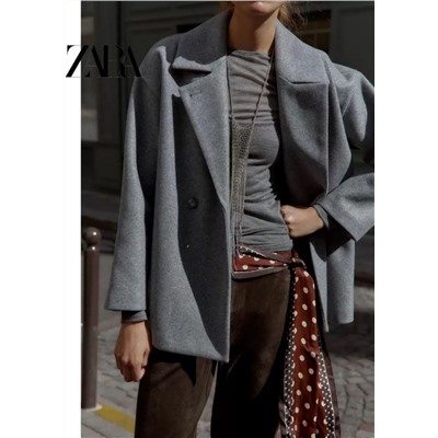 Женское однобортное пальто из искусственной шерсти ZAR*A