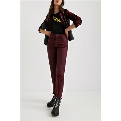 Chaqueta biker tartán-piel sintética