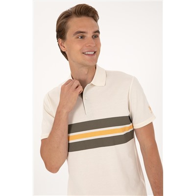 Erkek Regular Fit Krem Polo Yaka Tişört