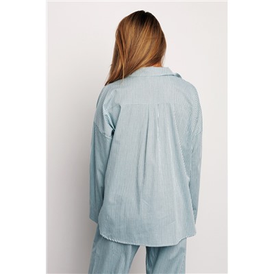 Костюм домашний брючный с рубашкой 394BLU