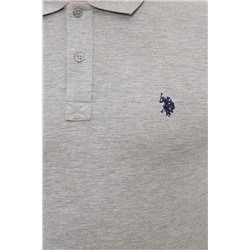 Erkek Gri Melanj Basic Polo Yaka Tişört