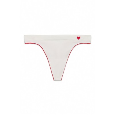 Tanga Seamless canalé blanco