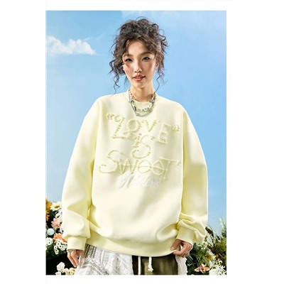 Свитшот с вышивкой из бусин   Китайский молодежный бренд Nuthin*k