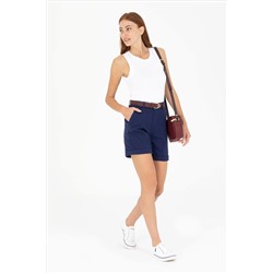 Kadın Lacivert Dokuma Şort