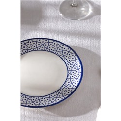 Reve Bleu Chantal Pasta Tabağı - Mavi/Beyaz - 19 cm