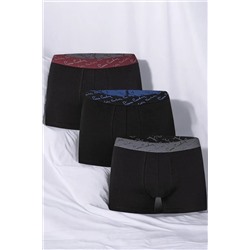 Pierre Cardin Erkek Lisanslı Basic Regular Fit Esnek Pamuklu 3'lü Siyah Boxer Takım