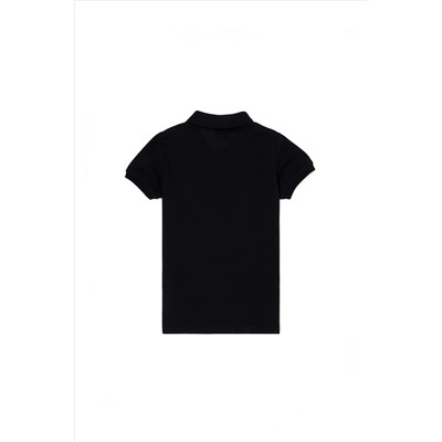 Erkek Çocuk Siyah Basic Polo Yaka Tişört