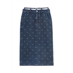 Falda midi de seda Azul noche